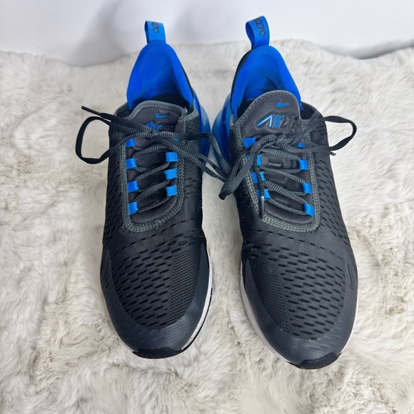 Nike Men’s Air Max 270 Size 10 Anthracite/Blue Black EUC Sneakers - Picture 3 of 11